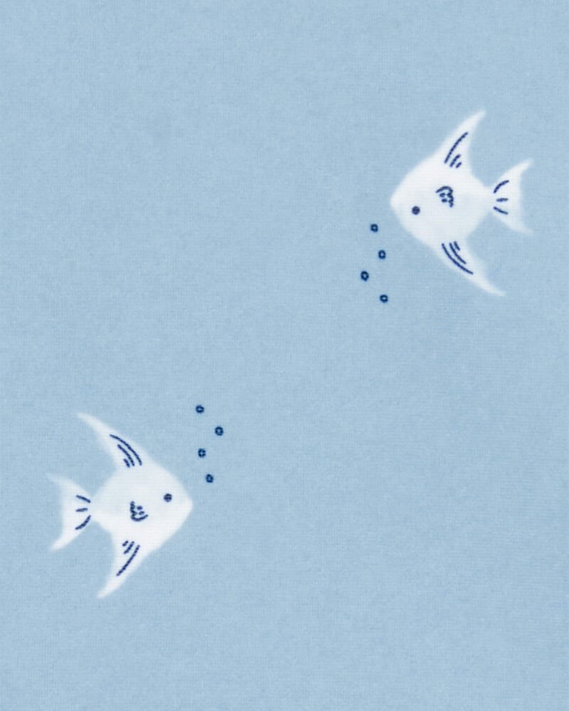 Toddler Girl 2-Piece Shell Striped Long-Sleeve Rashguard Swim Set - Blue - Image 2